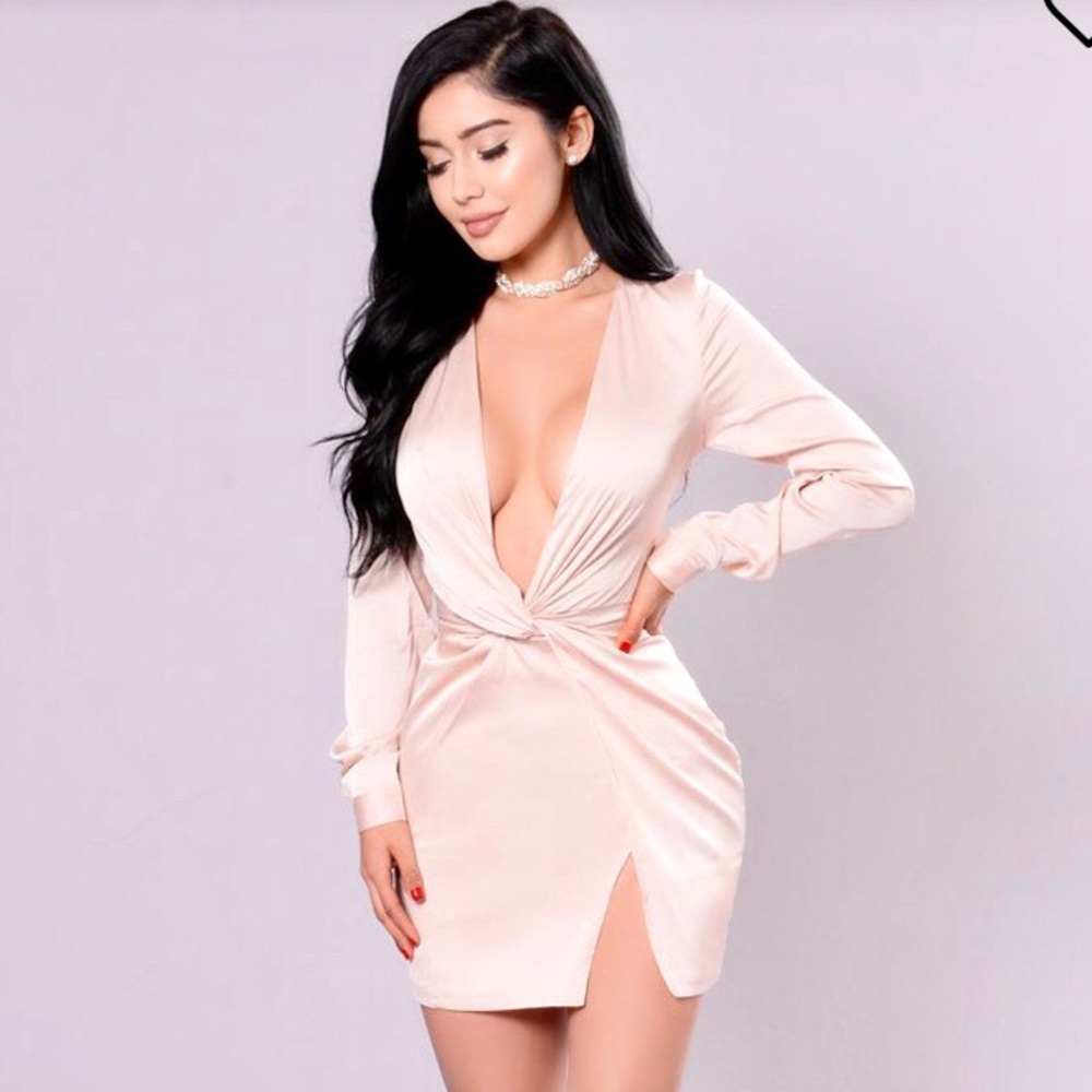 Large Fashion Nova Sugar Free Dress in Taupe